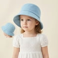 thumbnail image 2 of LRen Toddler Girl Tea Party Hats Kids Sun Hat with UPF 50+ Wide Brim Design for Outdoor Summer Beach Activities and Play Light Blue, 2 of 5