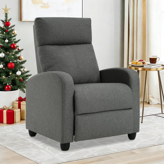 NiamVelo Recliner Chair for Adults, Adjustable Reclining Chair Home Theater Seating with Extended Footrest, Modern Single Sofa for Living Room,Bedroom (Grey)