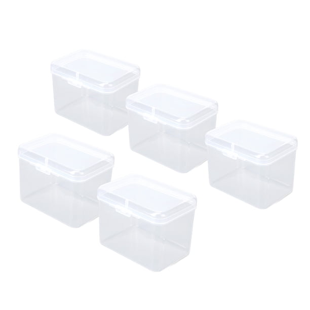 Caja De Almacenamiento Transparente De Esponja, Diseño De Tapa Prensada Multiusos Portátil, 5 Piezas, Estuche De Esponja De Maquillaje Transparente Seguro, Pequeño Para Joyería