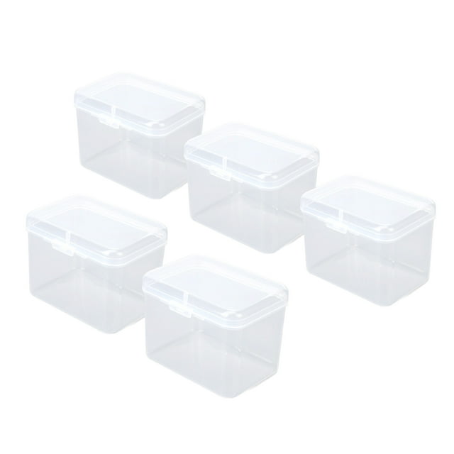 Caja De Almacenamiento Transparente De Esponja, Diseño De Tapa Prensada Multiusos Portátil, 5 Piezas, Estuche De Esponja De Maquillaje Transparente Seguro, Pequeño Para Joyería
