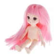 thumbnail image 4 of 13 articulado articulado móvil desnudo articulada cuerpo de muñeca con peluca de cabellero accesorio de piezas de bricolaje 16cm Cabello rosado con flequillo Baoblaze BJD Doll Body, 4 of 8