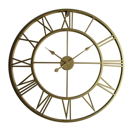 Gold Metal Large Iron Clock 76cm, home decoration, hallway, living room d+®cor, wall art