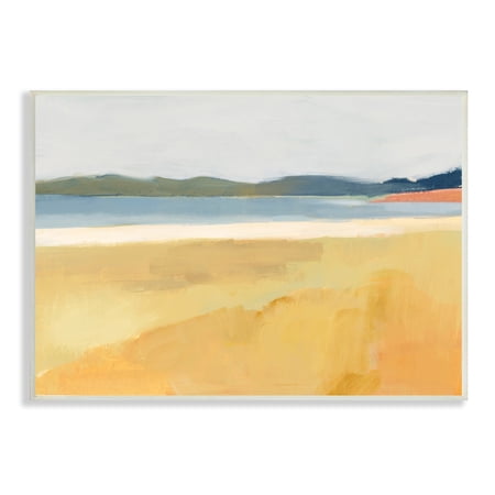 Stupell Indtries Autumn Grassy Field Lake Landscape Distant Rolling Hills,15 x 10,Design by Victoria Barnes
