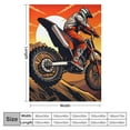 thumbnail image 4 of ONETECH  Motocross Rider Blanket for Bed Sofa Extreme Sports Theme Sherpa Throw Blanket Motorcycle Pattern Plush Blanket Room Decor Dirt Bike Yellow Black Fuzzy Blanket Throw, 4 of 6