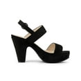 thumbnail image 3 of BLISSFUL STEP Women Platform Slingback Block Heeled Sandals Black 7.5, 3 of 6