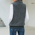 thumbnail image 6 of Uhndy Jackets for Women, Women Fashion Solid Zippers Pocket Color Jacket Plush Sleeveless Lapel Vest Loose Coat Winter Coats Christmas Gifts for Women, 6 of 6
