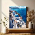thumbnail image 6 of Greek Santorini Blue Dome Church Canvas Print Wall Art for Living Room Bedroom Dining Room Hotel Office Cafe Decor, 6 of 8