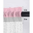 thumbnail image 6 of Pink Grey Curtains 63 Inch Length,Sheer Curtains for Bedroom Living Room Window Chic Garden Floral Stripe Aesthetic Flower Boho Rod Pocket Drapes Kitchen Curtains Small Half Window 42"x63" 2 Panels, 6 of 6