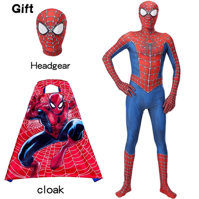 Disfraz de spiderman de la película Iron Spider para niños y adultos, máscara adjunta, trajes de fiesta de carnaval, mono de superhéroe Fivean unisex