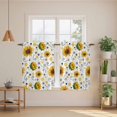 thumbnail image 2 of Sunflower Tier Curtains 54 Inch Length, Summer Botanical Farmhouse Floral Elegant Cafe Short Curtains for Bathroom Over Sink, Small Kitchen Curtain Light Filtering Tiered Drapes 2 Panels 27.5"Wx54"L, 2 of 8