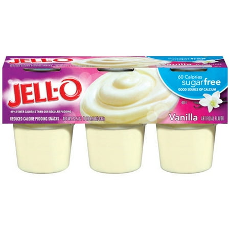 Jell-O Sugar-Free Vanilla Pudding Snack, 3.75 Oz., 6 Count