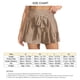 thumbnail image 4 of Shirred cintura ruffle pantalones cortos de pierna ancha mujeres elegante suelta casual color liso frente pajarita pantalones cortos para oficina, 4 of 6