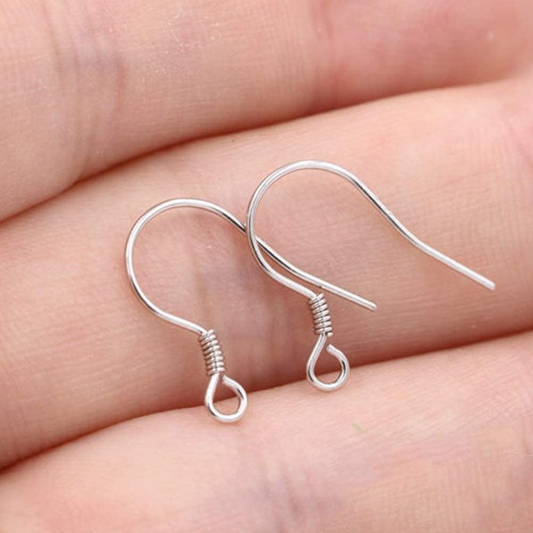 10 Pairs Silver Earring Hooks,925 Sterling Silver French Wire Earring Hooks  DIY Ear Wires French Wire Hooks Fish Hook Earrings Sterling Silver Earwires  for DIY Jewelry Findings 