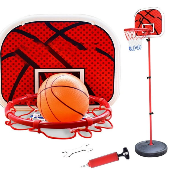 Panier de basket pour enfants hauteur réglable support de panier de basket  pour enfants Mini jouet de but de basket-ball intérieur extérieur avec  pompe à ballon 