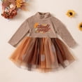 thumbnail image 5 of Zecgelong Girls Pumpkin Print Long Sleeve Dress Party Fall Outfit for Toddler Yellow Size 6M-3Y, 5 of 6