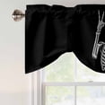 thumbnail image 5 of Tie Up Valances for Windows, Halloween Skeleton Adjustable Valance Curtains Window Treatment for Living Room/Bedroom, Retro Funny Skull Abstract Black Rod Pocket Kitchen Curtains & Drapes 54x18 Inch, 5 of 9