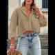 thumbnail image 4 of Camisas de Mujer con Botones, Tops Casuales de Larga, Blusa con Solapa y Bolsillo en el Pecho Caqui XXL, 4 of 8