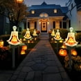 thumbnail image 5 of Fuebueo Halloween Lights Pumpkin Yoga Ghost Decor Waterproof Skull Solar Pathway Lights, Solar Halloween Garden Lights Scary Skeleton Led Lights for Patio Lawn Yard Garden, 5 of 8