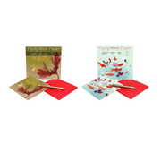 Flying Wish Paper Combo Pack, 1 x Fairy Garden + 1 x Koi Pond, Mini Kit Combos, Write it, Light it, Watch it Fly - (2 x Mini Sets) - 5" x 5" Each