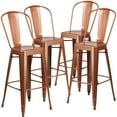 thumbnail image 2 of Flash Furniture Commercial Grade 4 Pack 30" High Copper Metal Indoor-Outdoor Barstool with Back, 2 of 14