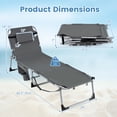 thumbnail image 3 of Costway Lot de 2 Chaises Longues Pliantes d'Extérieur à 4 Positions avec Repose-Pieds Réglable Gris, 3 of 8
