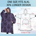 thumbnail image 4 of Oversized Wearable Blanket Hoodie,Purple Gothic Bat Pattern Sherpa Blanket Hoodie with Super Pockets,Super Warm Fuzzy Pullover for Women & Men, 4 of 6