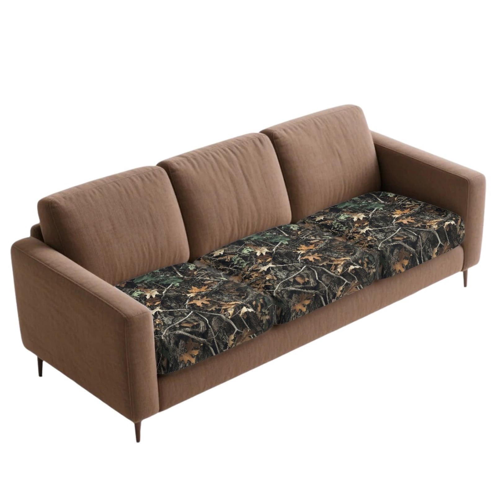 Xoenoiee Hunting Camo Leaves Print 3 Pieces Couch Cushion Covers Stretch Sofa Covers Washable Couch Covers Non-Slip Individual Seat Cushion Slipcovers