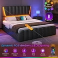 thumbnail image 2 of AOGLLATI Queen Bed Frame with Headboard and 4 Storage Drawers Platform Bed Frame with Led Light & 2 USB Ports No Box Spring Needed, 2 of 8