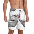 thumbnail image 2 of Fuzoiu Moose Kissing Under Mistletoe Print Pajama Shorts for Men, Men's Pajama Bottoms,Mens Lounge Sleepwear,Pajama Pants with Pocket-3X-Large, 2 of 6