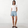 thumbnail image 5 of Women's Mid-Rise Slim Fit Khaki Shorts with Pockets, Summer Shorts, 5 of 5