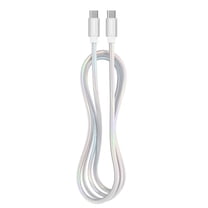 Powertek USB-C to USB-C Metallic Shine Pastel Cable - Silver