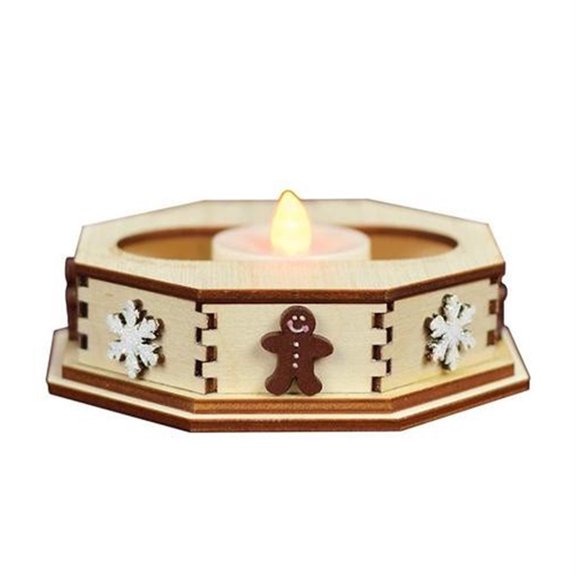 Ginger Cottages Snowflake Tealight Display Wood Ornament Displayer 83002.