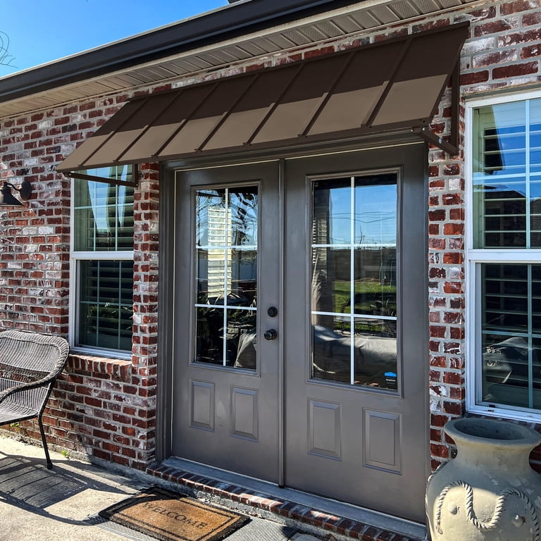 Awntech 4.67 Ft Houstonian Standing Seam Metal Fixed Awning Canopy