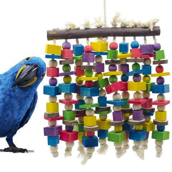 Ebaokuup 15.7 x 9.8 inch Large Bird Chewing Toy, Wooden Parrot Shredding Toy for Macaws, Cockatoos and African Greys