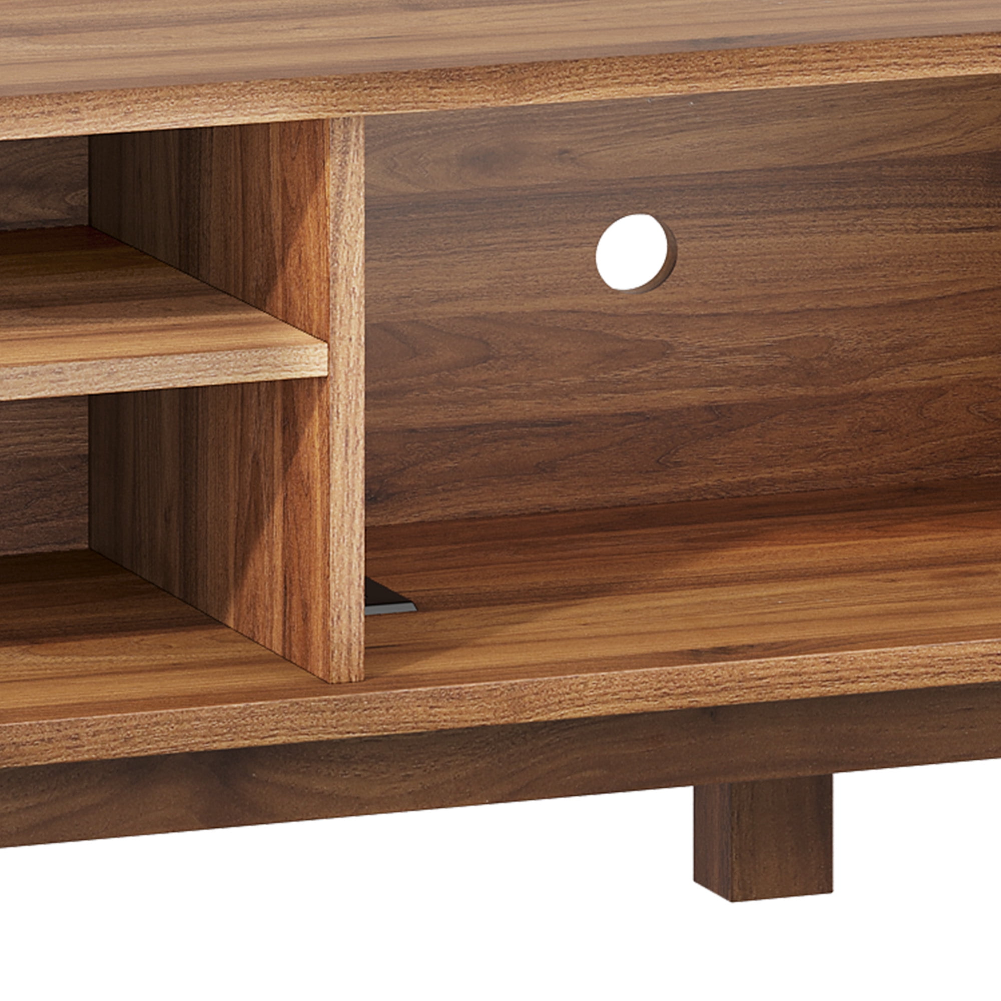 Uforic Fluted TV Stand for Living Room, 59" Mid Century Modern Entertainment Center with Power Outlets & Storage Compartments, Media Console for TVs up to 65 Inch, Brown