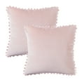 thumbnail image 5 of Phantoscope Pom Pom Velvet Series Decorative Throw Pillow, 18" x 18", Light Pink, 2 Pack, 5 of 6