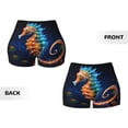 thumbnail image 6 of Athletic Shorts for Women, Yellow Fish Seahorse Seam Womens Shorts High Waisted Sport Running Workout Gym, 6 of 8