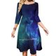 thumbnail image 1 of Vestido de cuello cuadrado con diseño de unicornio y galaxia nebulosa en el espacio, nuevo vestido elegante ajustado a la cintura para mujer de talla grande, unicornio y galaxia nebulosa, 1 of 6