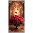 thumbnail image 3 of Red Roses Flower Vase Backdrop Photo Booth Background Romantic Hanging Hearts Wedding Photography Banner Valentines Celebrations Decor Event, 3 of 4
