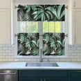thumbnail image 3 of Tropical Hawaiian Palm Tree and Colorful Flowers Kitchen Curtains Set 3 Piece, 27.5x24 Inch Polyester Valance and Tier Panels for Island Inspired Decor, 3 of 6