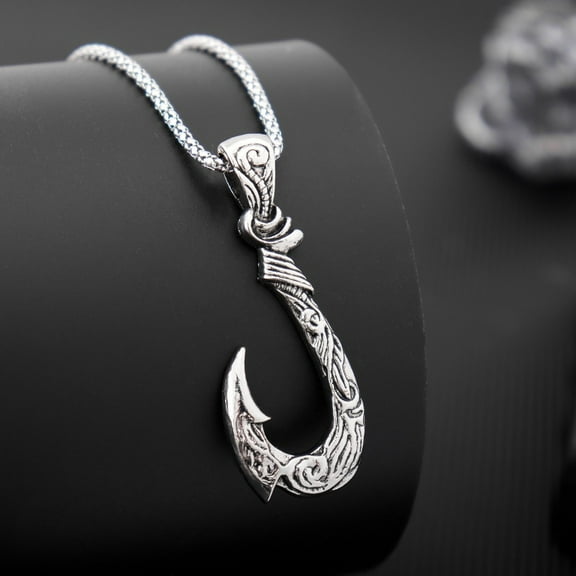 New Fashion Simple Fish Hook Men and Women Pendant Couple Necklace Holiday Gift Jewelry