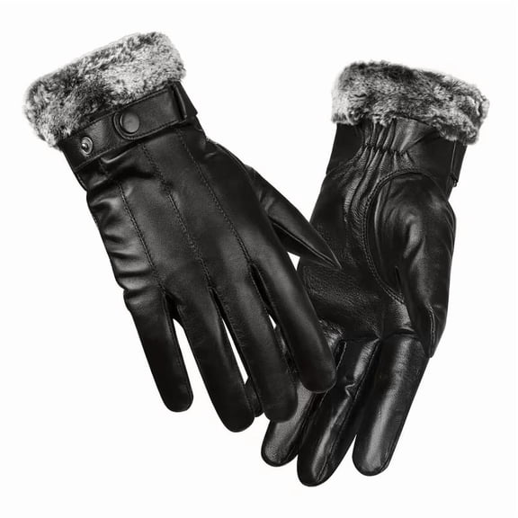 Men's Sheepskin Leather Touchscreen Gloves for Winter Warmth