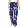 thumbnail image 1 of Fotbe Wine Glasses And Cocktails Pantalones de Pijama para Mujer, Pantalones de Dormir, Pantalones Pj con Cordón y Bolsillos-Medium, 1 of 6