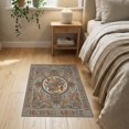 thumbnail image 3 of ODIKA 2'x3' Washable Accent Rug Pet Friendly, Bedside Mat Gathered Zoo Creatures Medallion Teaching Numbers Edge Design for Bedroom, Nursery, RV, 3 of 7