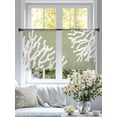 thumbnail image 4 of Coral Sage Green Sheer Curtains 45 Inch Length 2 Panels Set for Living Room/Bedroom, Coastal White Ocean Marine Nautical Beach Curtain Sheers Drapes Rod Pocket Curtains Window Treatment 52''x45''x2, 4 of 7
