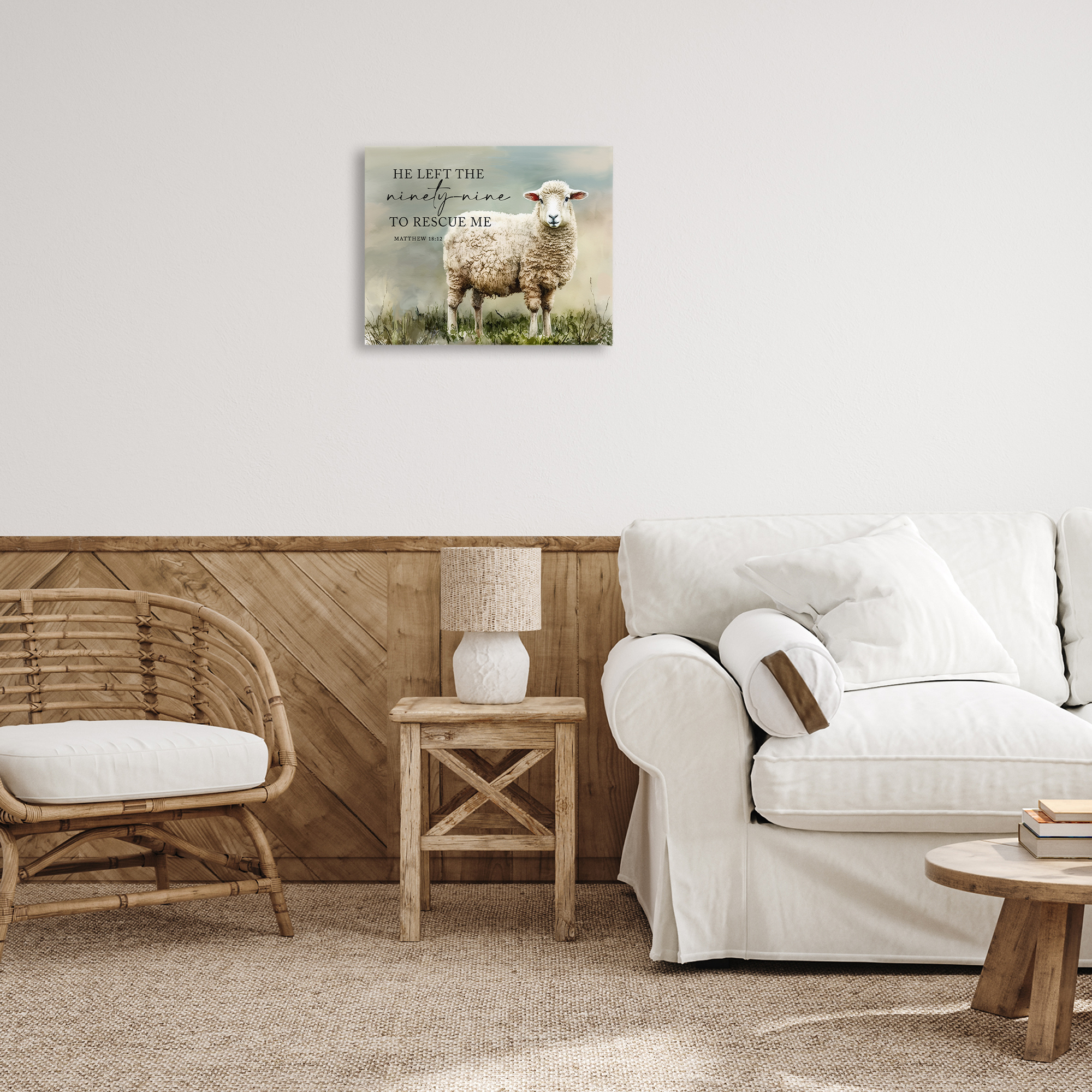 Stupell Industries Left The Ninety Nine Proverb Religious & Spiritual Painting Wrapped Canvas Art Print Wall Art, 20 x 16