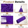 thumbnail image 3 of Uxcell 6 Pcs Square Hand Towels, 11.8 x 11.8" Soft Microfiber Hanging Hand Towel with Hanging Loop Highly Absorbent Kitchen Towels for Home Bathroom Kitchen Cleaning Supplies, Drak Purple, 3 of 7