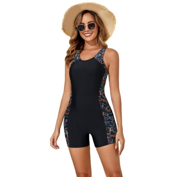 Jesscasday Women Piece Swimsuit with Boyshorts Athlete Training Swimwears Surfing Swimsuit