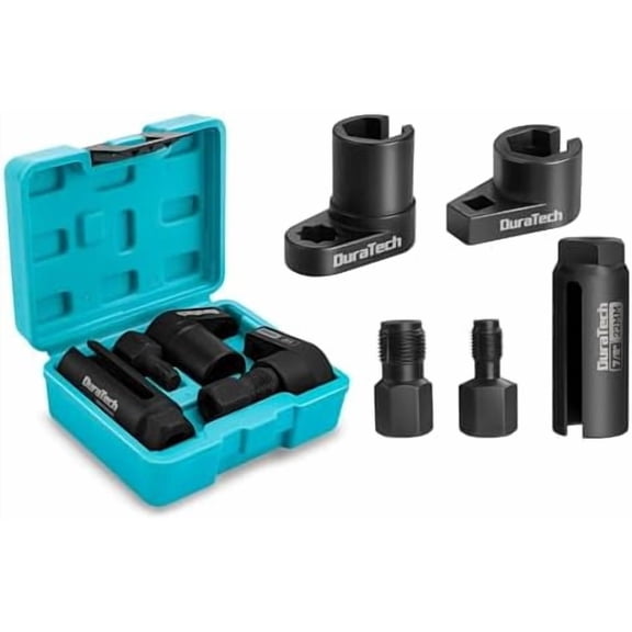 5PCS O2 Oxygen Sensor Socket Thread Chaser Set, 3/8" 1/2" Drive x 7/8" 22mm Oxygen Sensor Remover O2 Sensor Removal Tool Kit