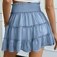 thumbnail image 6 of YDFCWXW Women Chiffon Skirts High Waist Ruffle Mini Skirts Tennis Golf Skirt Boho Summer Tiered Skirts with Built-in Shorts Blue, S, 6 of 6